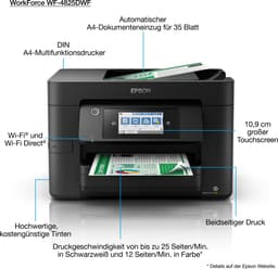 Epson Workforce Pro Wf-4825dwf - Printen Kopiëren En Scannen Inkt All-in-one-printer — thumbnail 2