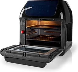 Nedis Airfryer Oven XXL – 12L – Digitaal – Heteluchtfriteuse - Tijdschakelaar – 1500 W – Zwart — thumbnail 3