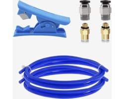 Bowden PTFE Buis - 1 meter - 1,75 mm filament - PC4-M10, PC4-M6 Fittingen en buizensnijder - voor Creality Ender 3 - OXILO