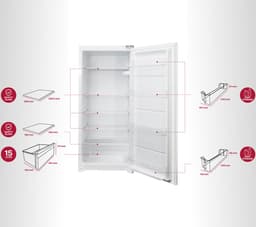 Inventum IKV1221S - Inbouw koelkast - Vriesvak - Nis 122 cm - 187 liter - 4 plateaus - Sleepdeur - Wit — thumbnail 11