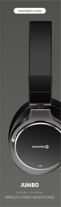Swissten Jumbo - Draadloze Bluetooth Over-ear koptelefoon met Noise Cancelling - Zwart — thumbnail 2