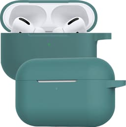 Case - Geschikt voor Apple AirPods Pro 2 - Siliconen Hoes met Clip - Silicone Hoesje Cover - Donkergroen — thumbnail 1