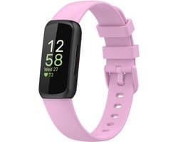 Siliconen Smartwatch bandje - Geschikt voor Fitbit Inspire 3 siliconen bandje - lila - Strap-it Horlogeband / Polsband / Armband - Maat: Maat S