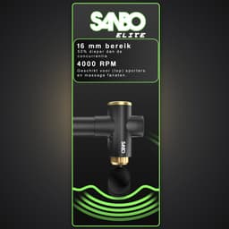 Sanbo Massage Gun Professioneel Elite - Krachtig 4000 RPM - 30 Standen en 8 Opzetstukken - Ontspanning - Massage apparaat - Massage Pistool - Fitness - Hyrox - Crossfit — thumbnail 5