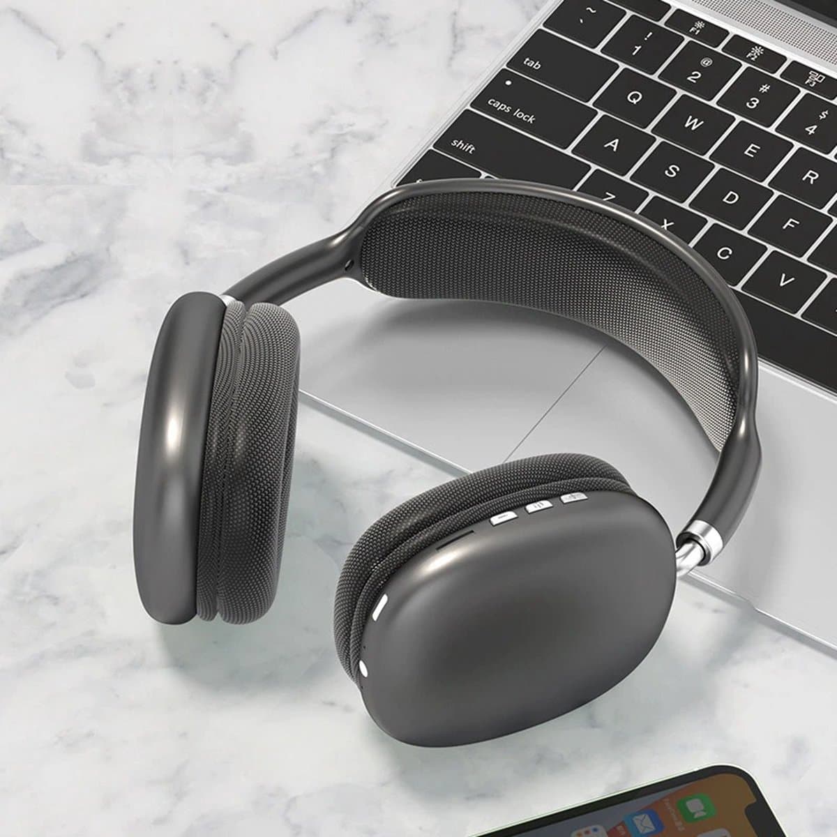 TechU™ Draadloze Bluetooth Koptelefoon – Game Headset – Hoofdtelefoon voor Muziek, Podcast & Gamen – Zwart — afbeelding 1