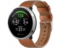 Strap-it Smartwatch bandje leer - geschikt voor Polar Unite / Ignite / Ignite 2 / Ignite 3 / Pacer - strak bruin