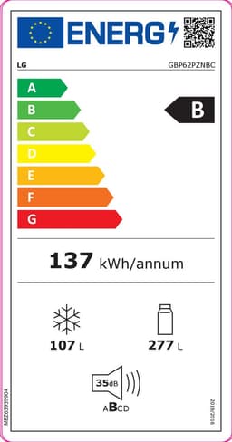 LG GBP62PZNBC - 384L koel-vriescombinatie met DoorCooling+™ Total NoFrost - STIL (35Db) - FreshConverter™ - Inverter Linear Compressor met 10 jaar garantie — thumbnail 2