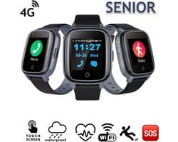 GPS Horloge Senior Health - persoonlijk alarm - alarm horloge ouderen - valdetectie - SOS alarm - Live tracking - medicatie herinnering - (video)bellen - hartslag & bloeddruk - SpO2 - alzheimer - dementie - geen abonnement