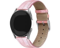 Strap-it smartwatch bandje 20mm - Luxe leren crocodile bandje geschikt voor Samsung Galaxy Watch 4 (Classic) / Watch 5 (Pro) / Watch 6 (Classic) / Watch 7 (40 & 44mm) / Watch 1 42mm / Watch 3 41mm / Active (2) / Watch FE / Gear Sport - roze