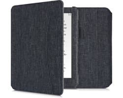 kwmobile Flip cover eReader hoesje geschikt voor Kobo Aura H2O Edition 2 - Met handvat - In donkergrijs
