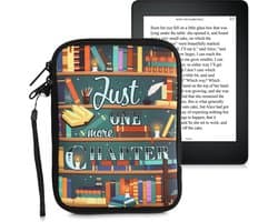 kwmobile Universele Cover voor eReader - Neopreen hoesje bibliotheek design meerkleurig - 17 x 12 x 2 cm