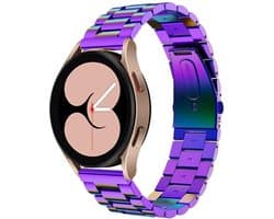 By Qubix - Geschikt voor Garmin bandje - Stalen schakelband - Multicolor - Geschikt voor Garmin Vivoactive 6 / Vivoactive 5 / Vivoactive 3 - Smartwatch bandje 20mm