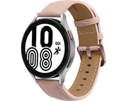 By Qubix - Geschikt voor Garmin bandje - Premium Leather bandje - Lichtroze - Geschikt voor Garmin Vivoactive 6 / Vivoactive 5 / Vivoactive 3 - Smartwatch bandje 20mm