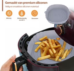 Siliconen Airfryer Mandje Medium (18cm) – Grijs – Accessoires Voor Airfryer — thumbnail 3