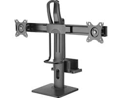 My Wall bureaustandaard voor 2 monitoren tot 27 inch en Mini PC - crossbar / full motion met veersysteem / zwart