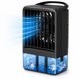 DreamGoods Aircooler - Aircooler met Water of IJs - Draagbare Luchtkoeler - Koelen, Ventileren & Bevochtigen - 800ML Watertank - Aircooler met Koelelementen - Mobiele Airco - Mini Airco zonder Afvoerslang - Slaapkamer - Koelventilator - Ventilateur — thumbnail 1