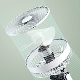 Kleine kamerluchtcirculatieventilator, 2 snelheden, verstelbare kop, tafelventilator voor bureau, nachtkastje — thumbnail 3