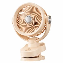 Ventilator - Oplaadbare ventilator - clip on ventilator - 2400mAh USB oplaadbare ventilator - 3 windsnelheden - LED-nachtlampje - Stille werking, geschikt voor bureaus, slaapkamers en kamperen - Grijs — thumbnail 1