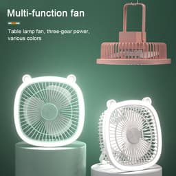 Oplaadbare campingventilator met led-lantaarn – draagbare ventilator voor tenten en buiten — thumbnail 5