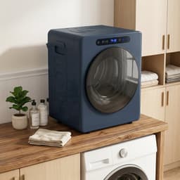 TEKROA® 5 kg wasdroger met ventilatie - 1000 W compacte vrijstaande wasdroger met voorlader - roestvrijstalen trommel - timer - blauw — thumbnail 3