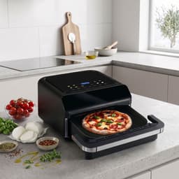 alpina Airfryer voor Pizza's tot 30 cm - Heteluchtfriteuse met 9 Programma's - Digitaal Display en Instelbare Temperatuur 80-230°C - 6 Liter - Zwart — thumbnail 4