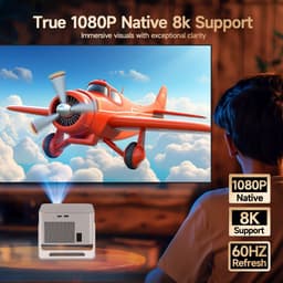 Beamer 1080p Full HD Smart Projector 900 ANSI, Android 14, WiFi 6, Bluetooth 5.4, Autofocus, 8K ondersteuning — thumbnail 2