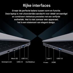 A15 Air Laptop - 15,6 Inch FHD IPS Scherm - AMD Ryzen 5 3500U Processor - 16GB DDR4 RAM - 512GB SSD Opslag - Windows 11 - Donkergrijs - Voor Werk en Dagelijks Gebruik — thumbnail 2