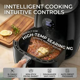 Airfryer 3,5L – Heteluchtfriteuse 360° – Multifunctioneel – Instelbare Temperatuur – Vaatwasserbestendige Mand — thumbnail 4