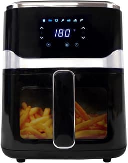Klarven® Mini Airfryer - Digitaal Touchscreen, Tot 80% Minder Vet - See-through Venster - 5 Liter Zwart B 32 x D 25 x H 31 cm — thumbnail 1