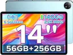 DOOGEE U14 - Tablet - 56 GB RAM (6+50 GB) + 256 ROM (2TB/TF) - GAMINI AI - 14 inch 2.2K+90 Hz - 14000 mAh/33W - 6 Speakers - RK3576S AI - 16 MP+8 MP - Android 16 - WiFi 6 - OTG - Blauw — thumbnail 1