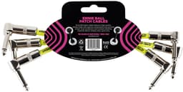 Ernie Ball Patchkabel - 3-Pack - Haaks/Haaks - 15 cm - Zwart - Dubbelgeleider - Meervoudige Afscherming - PVC Mantel — thumbnail 2