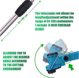 Elektrische Grasmaaier - Snoeischaar Grastrimmer - Tuin Onderhoud - Borstelloze Motor - 91-130 cm Verstelbaar - Universeel — thumbnail 4