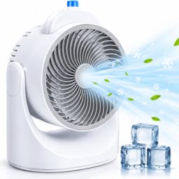 Lifetime Air Mini Aircooler Tafelventilator met Koelelement - Verstelbare Mini Ventilator met 3 Standen - USB Ventilator met LED Licht - 240 ML Koelelement - voor Tafel Bureau Slaapkamer — thumbnail 1