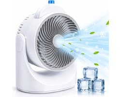 Lifetime Air Mini Aircooler Tafelventilator met Koelelement - Verstelbare Mini Ventilator met 3 Standen - USB Ventilator met LED Licht - 240 ML Koelelement - voor Tafel Bureau Slaapkamer — afbeelding 1