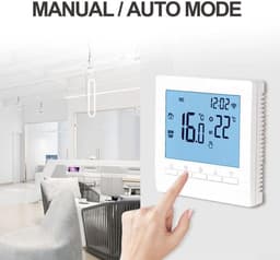 Slimme Thermostaat - Ruimteverwarming Controle - Energie Besparen - Programmeerbare Weken - 86x86mm - Wit — thumbnail 5