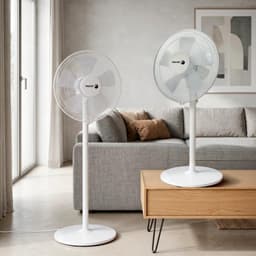 Staande Ventilator - Vloer Ventilator - Ruimte Koelen - 5 Krachtige Bladen - 40 Watt - Wit — thumbnail 2