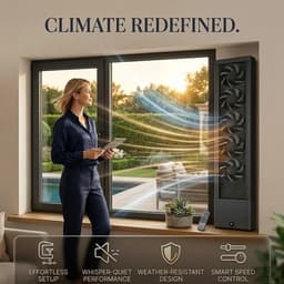Verticale raamventilator - Schuifraam ventilator - Luchtcirculatie verbeteren - Stille werking onder 35 dB - 47-189 cm - Zwart — thumbnail 5