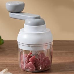 Handmatige Keukenmachine - Groentesnijder Mixer - Snel Ingrediënten Snijden - Draaibare Slinger - 250 ml - Wit — thumbnail 2