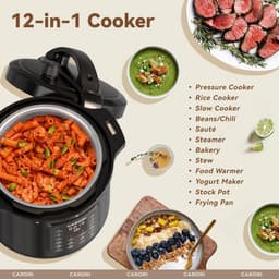 Elektrische Snelkookpan - Multicooker Fornuis - Snel Koken - 12-in-1 Functionaliteit - 8 Liter Capaciteit - Zwart — thumbnail 5