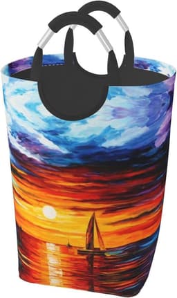 Wasmand - Kledingmand Opbergzak - Vuile Kleding Opbergen - Waterdicht Oxford Doek - 50 Liter Capaciteit - Zwart — thumbnail 1
