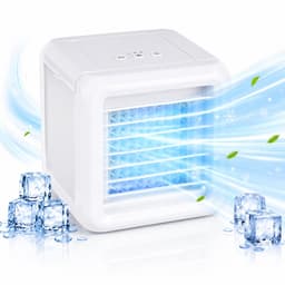 Lifetime Air Mini Air Cooler - Luchtbevochtiger Aircooler met 2 Koelelementen - Luchtkoeler met Water en 3 Standen - Mobiele Airconditioning zonder Slang voor Slaapkamer - 16 x 16 x 16,5 cm — thumbnail 1