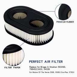 Dailygoods- Luchtfilter 2 Stuks - Grasmaaier Onderdelen - Hoogwaardig Kunststof - Ovale Luchtfilter - Duurzaam en Sterk - Verhoogt Motorlevensduur - Motorfilter — thumbnail 5