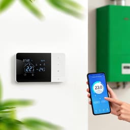 Slimme Thermostaat - Wifi Verwarming - Klimaat Beheer - App en Spraakbesturing - 14x8.1x2cm - Zwart Wit — thumbnail 3