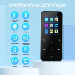 RaviSoll MP3/MP4 Speler - Bluetooth - 24 Uur Batterijduur - SD kaart tot 64GB - Shuffle/Repeat - Incl. oordopjes - Lichtgewicht - Dictafoon - Zwart — thumbnail 4