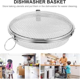 Dishwasher Mandje - Opbergmandje Bestek - Kleine Items Wassen - Roestvrij Staal - 18 x 18 x 9 cm - Zilver — thumbnail 3