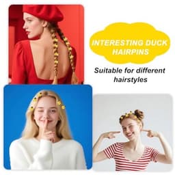 30 stuks eendenhaarspelden, eend van hars met hoedclips, kleine schattige en stijlvolle gele haarspeld voor dagelijks gebruik, schoolfeesten, muziekfestivals en carnavalshaarversieringen — thumbnail 2