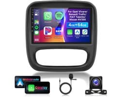 Autorradio 9" HD - 4G 64GB - Bluetooth met Carplay - GPS en AHD Achteruitrijcamera - ShopVlot