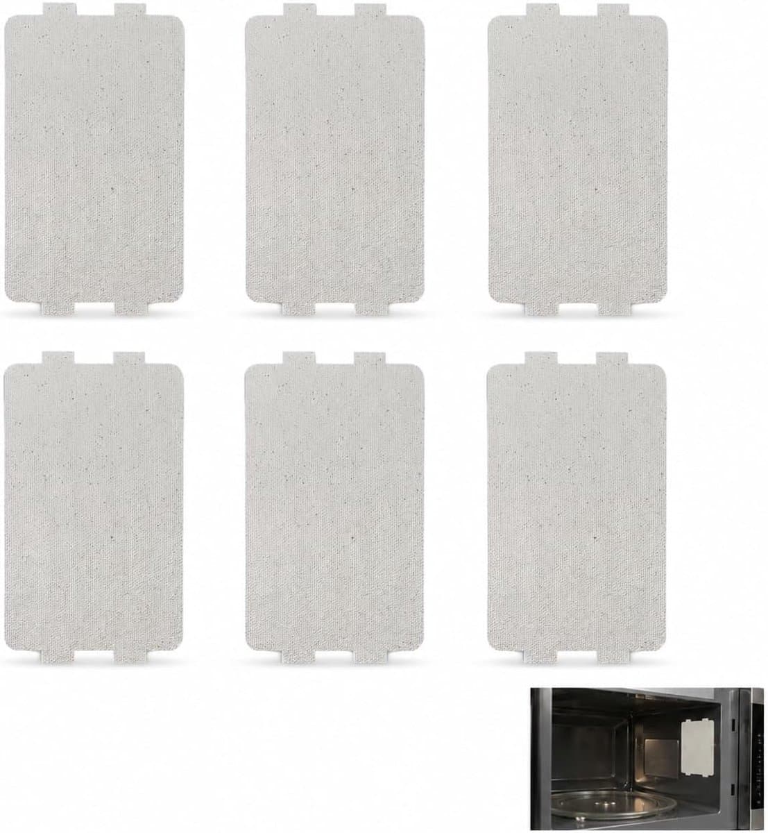 6 stuks universele mica-platen voor magnetron, 117 x 64 mm, golfgeleidingsdeksels, hoge hittebestendigheid, thermische - ShopVlot — afbeelding 1