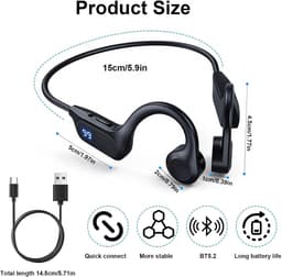 Hoofdtelefoon met V5.2 HiFi Stereo - IP65 Waterproof - 15 Uur Batterijduur - Perfect voor Sport en Fietsen - ShopVlot — thumbnail 4