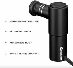 SnelShoppen - Booster Mini Pocket USB-C Massage Gun - Lichtgewicht 500g, Aerometalen Body, 4 Snelheden, 70W Motor, 2500mAh Accu, Ideaal voor Sport en — thumbnail 3